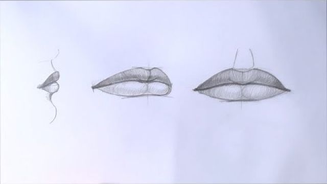 Как нарисовать губы карандашом