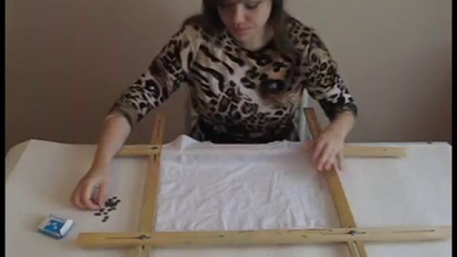 2-ой способ натягивания ткани на раму для батика