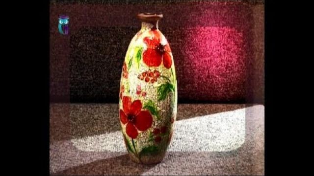 Декупаж. Делаем вазы из бутылок используя роспись по стеклу