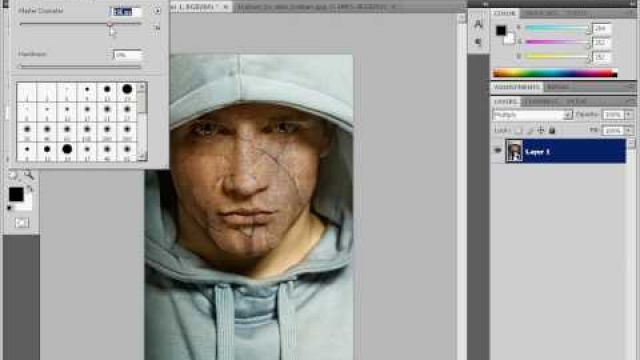 Лицо в трещинах с помощью Photoshop